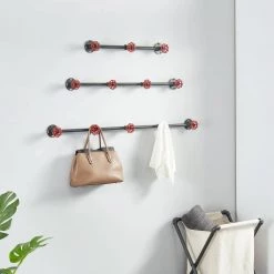 Mae Sand Black Floating Wall Coat Rack With 4 Hooks by Furniture of America -Furniture of America Sales Store sand black furniture of america coat racks idf ac548 4 31 1000