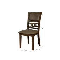 Ilana Satin Walnut Leatherette Ring Side Chair (Set of 2) by Furniture of America -Furniture of America Sales Store satin walnut furniture of america dining chairs idf 3023sc 40 1000