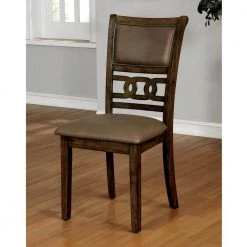 Ilana Satin Walnut Leatherette Ring Side Chair (Set of 2) by Furniture of America -Furniture of America Sales Store satin walnut furniture of america dining chairs idf 3023sc c3 1000