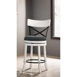 Eldare 39.75 in. Sea White and Black Low Back Wood Counter Height Bar Stool (Set of 2) by Furniture of America -Furniture of America Sales Store sea white and black furniture of america bar stools idf br1855wh 24 31 1000