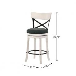 Eldare 39.75 in. Sea White and Black Low Back Wood Counter Height Bar Stool (Set of 2) by Furniture of America -Furniture of America Sales Store sea white and black furniture of america bar stools idf br1855wh 24 40 1000