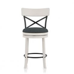 Eldare 39.75 in. Sea White and Black Low Back Wood Counter Height Bar Stool (Set of 2) by Furniture of America -Furniture of America Sales Store sea white and black furniture of america bar stools idf br1855wh 24 c3 1000