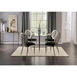 Zaniel Silver and Black Side Chairs (Set of 2) by Furniture of America 11 Zaniel Silver and Black Side Chairs (Set of 2) by Furniture of America -Furniture of America Sales Store silver and black furniture of america dining chairs idf 3743sc 31 1000