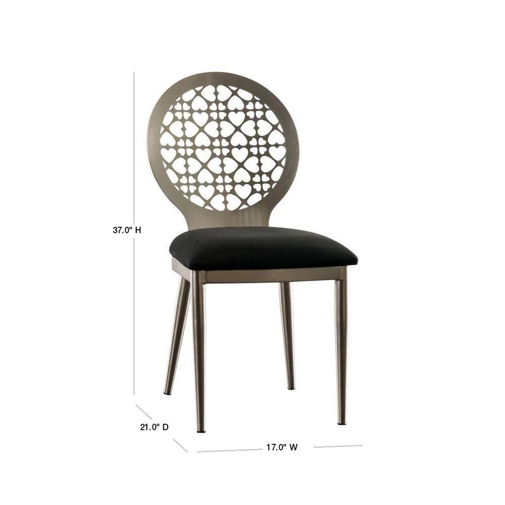 Zaniel Silver and Black Side Chairs (Set of 2) by Furniture of America 3 Zaniel Silver and Black Side Chairs (Set of 2) by Furniture of America - Image 3