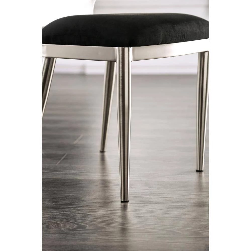 Zaniel Silver and Black Side Chairs (Set of 2) by Furniture of America 5 Zaniel Silver and Black Side Chairs (Set of 2) by Furniture of America - Image 5