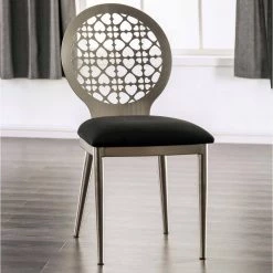 Zaniel Silver and Black Side Chairs (Set of 2) by Furniture of America 9 Zaniel Silver and Black Side Chairs (Set of 2) by Furniture of America -Furniture of America Sales Store silver and black furniture of america dining chairs idf 3743sc c3 1000
