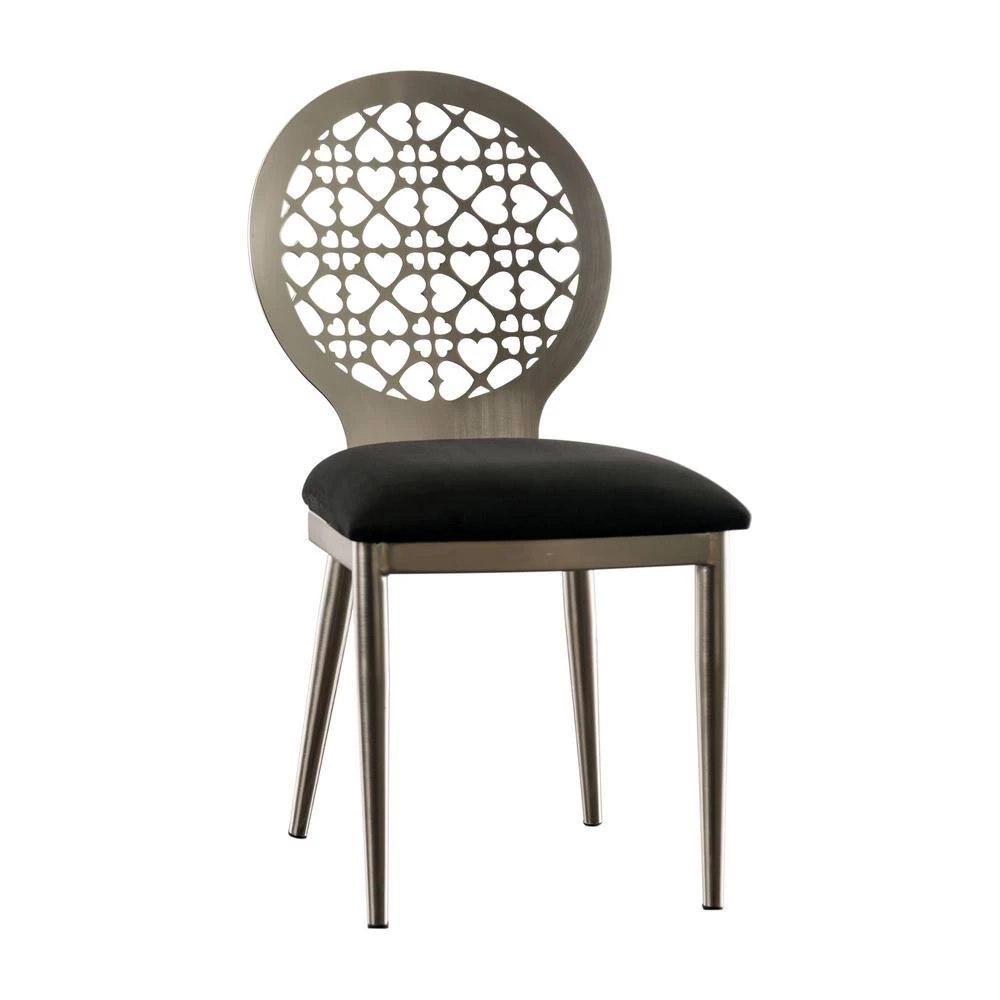 Zaniel Silver and Black Side Chairs (Set of 2) by Furniture of America 2 Zaniel Silver and Black Side Chairs (Set of 2) by Furniture of America - Image 2