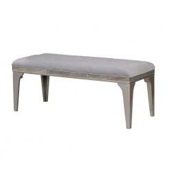 Grohl 21 in. H x 51 in. W x 21 in. D Silver Flannelette Cushioned Dining Bench by Furniture of America