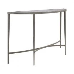 Zophie 45 in. Silver Half Moon Glass Console Table by Furniture of America