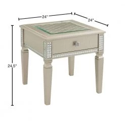 Starra 24 in. Silver Square Glass Top End Table by Furniture of America 6 Starra 24 in. Silver Square Glass Top End Table by Furniture of America -Furniture of America Sales Store silver furniture of america end side tables idf 4512e 40 1000