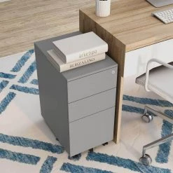 Loreto Silver Mobile File Cabinet with Locking Drawer by Furniture of America -Furniture of America Sales Store silver furniture of america file cabinets idf 7992 sv 4f 1000