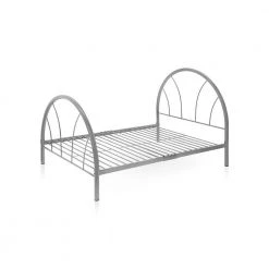 Delco Silver Metal Full Platform Bed by Furniture of America -Furniture of America Sales Store silver furniture of america kids beds idf 7712sv f c3 1000