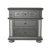 Gina 3-Drawer Silver Nightstand by Furniture of America