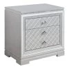 Casilla 2-Drawer Silver 28 in. W x 18.25 in. D x 28.5 in. H Nightstand by Furniture of America