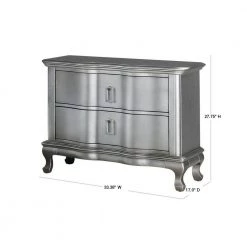 Lorenna 2-Drawer Silver Nightstand by Furniture of America -Furniture of America Sales Store silver furniture of america nightstands idf 7864n 40 1000