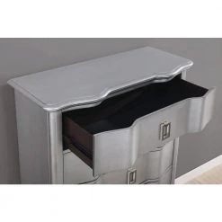 Lorenna 2-Drawer Silver Nightstand by Furniture of America -Furniture of America Sales Store silver furniture of america nightstands idf 7864n 4f 1000