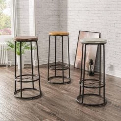 Cera 33 in. Toasted Barnwood Round Bar Height Stool (Set of 2) by Furniture of America 8 Cera 33 in. Toasted Barnwood Round Bar Height Stool (Set of 2) by Furniture of America -Furniture of America Sales Store toasted barnwood furniture of america bar stools ynj 1975c28 bs 4f 1000