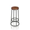Cera 33 in. Toasted Barnwood Round Bar Height Stool (Set of 2) by Furniture of America