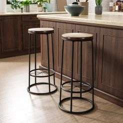 Cera 33 in. Toasted Barnwood Round Bar Height Stool (Set of 2) by Furniture of America 7 Cera 33 in. Toasted Barnwood Round Bar Height Stool (Set of 2) by Furniture of America -Furniture of America Sales Store toasted barnwood furniture of america bar stools ynj 1975c28 bs c3 1000