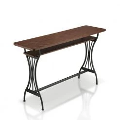 Mordantante 59.06 in. Rectangle Toasted Barnwood Wood Counter Height Table (Seats 6) by Furniture of America