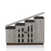 Elias Vintage Gray Novelty Staircase Shoe Cabinet With Window-Panel Doors by Furniture of America