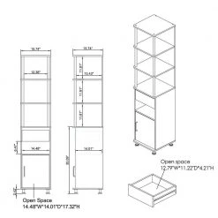 Osman 72 in. H Vintage Gray 4-Shelf Accent Bookcase with 1-Drawer by Furniture of America -Furniture of America Sales Store vintage gray furniture of america bookcases bookshelves fgi 19800c35 tr 76 1000