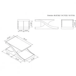 Ena 49 in. Vintage Gray Large Rectangle Wood Coffee Table with Shelves by Furniture of America 9 Ena 49 in. Vintage Gray Large Rectangle Wood Coffee Table with Shelves by Furniture of America -Furniture of America Sales Store vintage gray furniture of america coffee tables ynj 1995c35 4f 1000