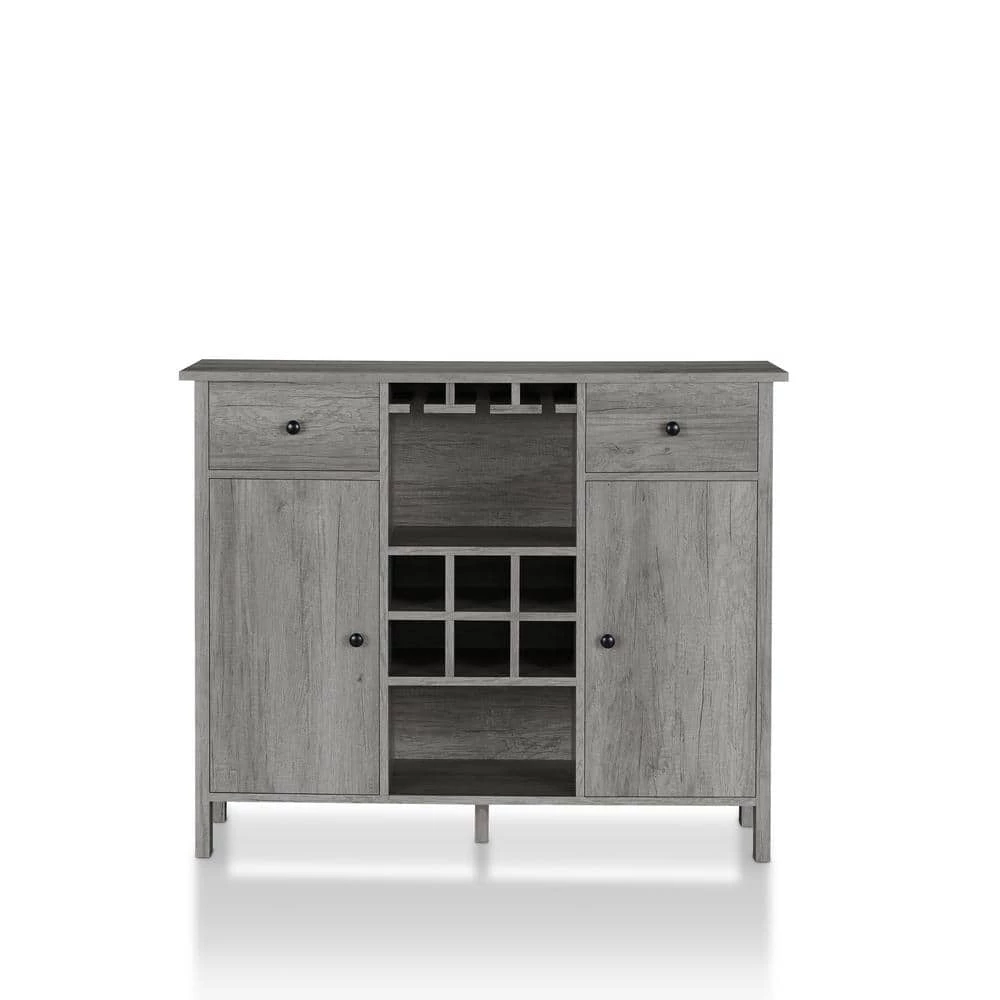 Maxen Vintage Gray Oak 6-Bottle Wine Cabinet by Furniture of America 6 Maxen Vintage Gray Oak 6-Bottle Wine Cabinet by Furniture of America - Image 6