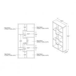 Galva 35.4 in. Wide Vintange Gray Oak 12-Shelf Geometric Bookcase by Furniture of America 20 Galva 35.4 in. Wide Vintange Gray Oak 12-Shelf Geometric Bookcase by Furniture of America -Furniture of America Sales Store vintage gray oak furniture of america bookcases bookshelves hfw 2082c35 76 1000