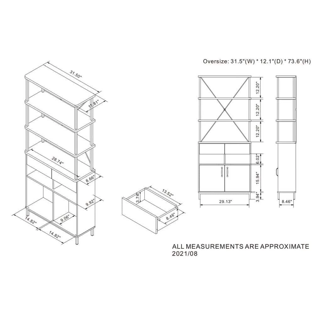 Gastoni 31.5 in. Wide Vintage Gray Oak 4-Shelf Accent Bookcase by Furniture of America 9 Gastoni 31.5 in. Wide Vintage Gray Oak 4-Shelf Accent Bookcase by Furniture of America - Image 9