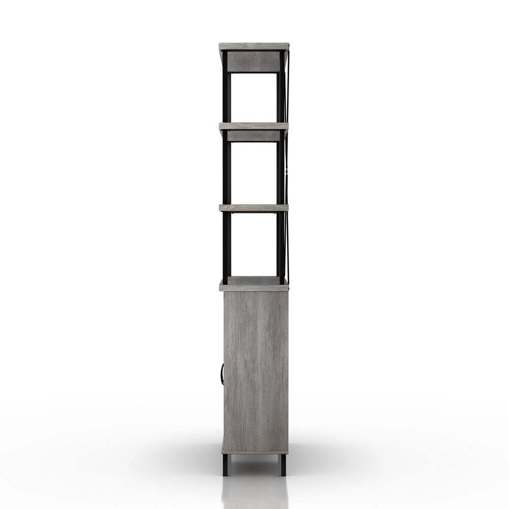 Gastoni 31.5 in. Wide Vintage Gray Oak 4-Shelf Accent Bookcase by Furniture of America 2 Gastoni 31.5 in. Wide Vintage Gray Oak 4-Shelf Accent Bookcase by Furniture of America - Image 2