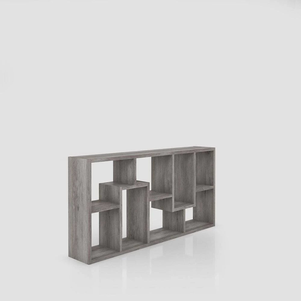 Merilyn 35 in. Wide Vintage Gray Oak 8-Shelf Accent Bookcase by Furniture of America 3 Merilyn 35 in. Wide Vintage Gray Oak 8-Shelf Accent Bookcase by Furniture of America - Image 3