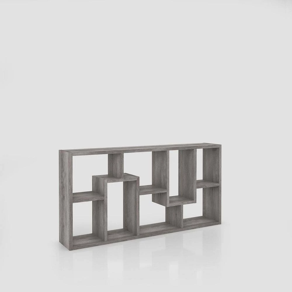 Merilyn 35 in. Wide Vintage Gray Oak 8-Shelf Accent Bookcase by Furniture of America 2 Merilyn 35 in. Wide Vintage Gray Oak 8-Shelf Accent Bookcase by Furniture of America - Image 2