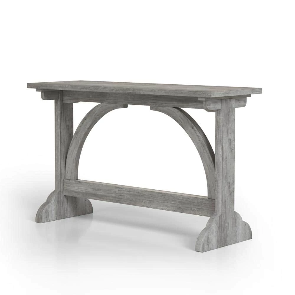 Hava 47.24 in. Vintage Gray Oak Rectangle Wood Console Table by Furniture of America 1 Hava 47.24 in. Vintage Gray Oak Rectangle Wood Console Table by Furniture of America