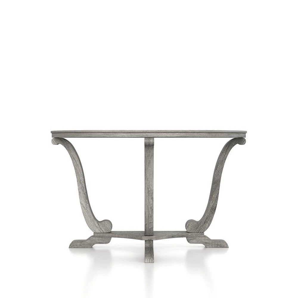 Dongola 47.95 in. Vintage Gray Oak Half Moon Wood Console Table by Furniture of America 7 Dongola 47.95 in. Vintage Gray Oak Half Moon Wood Console Table by Furniture of America - Image 7