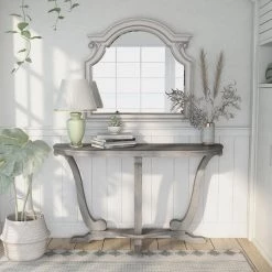 Dongola 47.95 in. Vintage Gray Oak Half Moon Wood Console Table by Furniture of America 23 Dongola 47.95 in. Vintage Gray Oak Half Moon Wood Console Table by Furniture of America -Furniture of America Sales Store vintage gray oak furniture of america console tables ynj 2092c35 st fa 1000