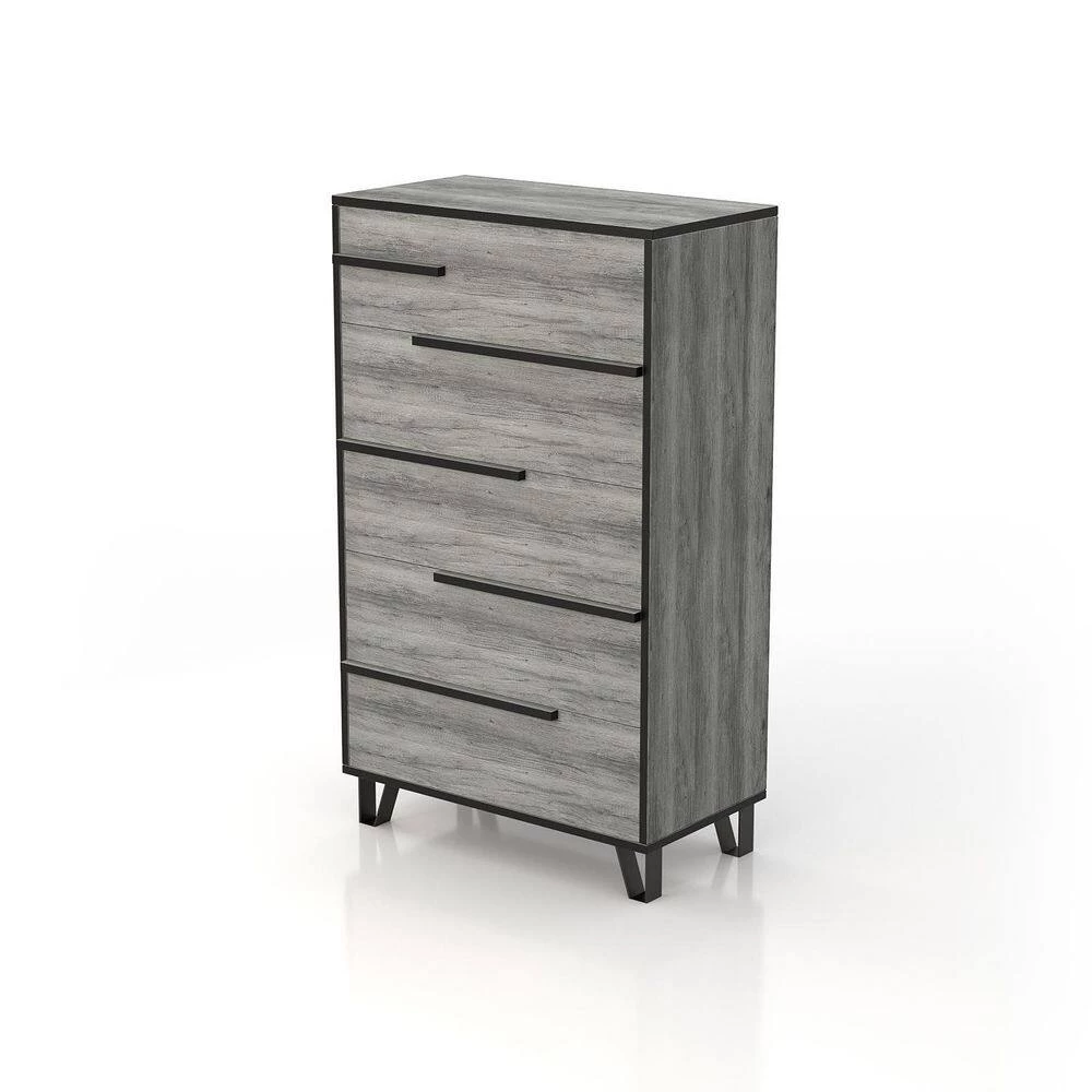 Taneytown 5-Drawer Vintage Gray Oak Dresser (53.07 in. H X 31.5 in. W X 16.65) by Furniture of America 5 Taneytown 5-Drawer Vintage Gray Oak Dresser (53.07 in. H X 31.5 in. W X 16.65) by Furniture of America - Image 5