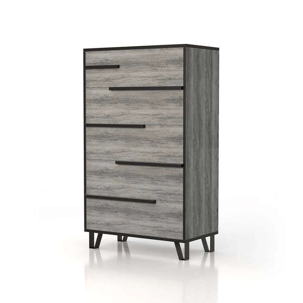 Taneytown 5-Drawer Vintage Gray Oak Dresser (53.07 in. H X 31.5 in. W X 16.65) by Furniture of America 1 Taneytown 5-Drawer Vintage Gray Oak Dresser (53.07 in. H X 31.5 in. W X 16.65) by Furniture of America