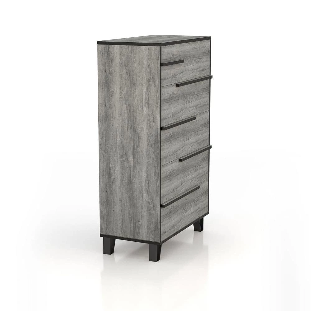 Taneytown 5-Drawer Vintage Gray Oak Dresser (53.07 in. H X 31.5 in. W X 16.65) by Furniture of America 2 Taneytown 5-Drawer Vintage Gray Oak Dresser (53.07 in. H X 31.5 in. W X 16.65) by Furniture of America - Image 2