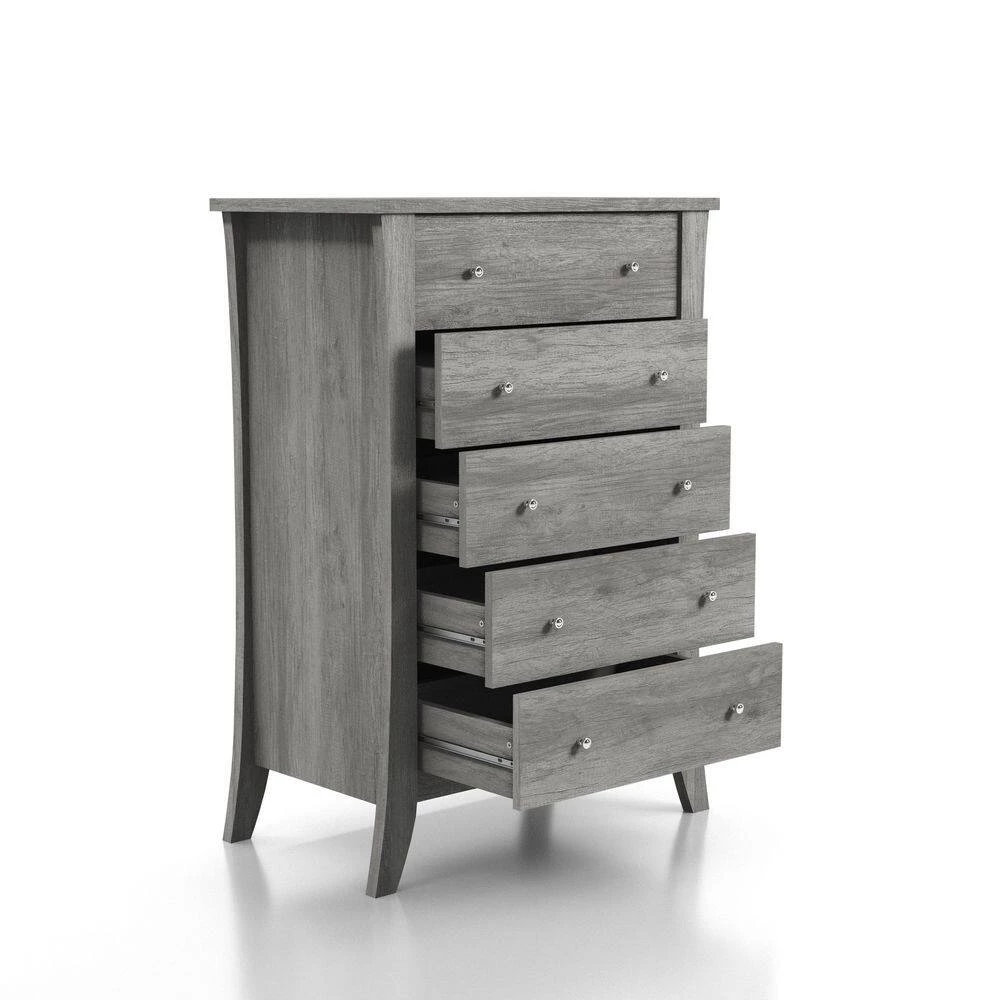 Amberdahl 5-Drawer Vintage Gray Oak Dresser (43.5 in. H X 31.65 in. W X 17.28 in. D) by Furniture of America 8 Amberdahl 5-Drawer Vintage Gray Oak Dresser (43.5 in. H X 31.65 in. W X 17.28 in. D) by Furniture of America - Image 8