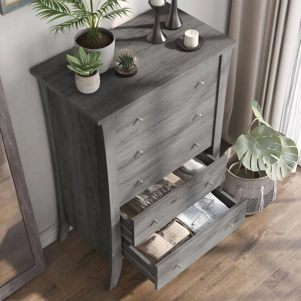 Amberdahl 5-Drawer Vintage Gray Oak Dresser (43.5 in. H X 31.65 in. W X 17.28 in. D) by Furniture of America 5 Amberdahl 5-Drawer Vintage Gray Oak Dresser (43.5 in. H X 31.65 in. W X 17.28 in. D) by Furniture of America - Image 5