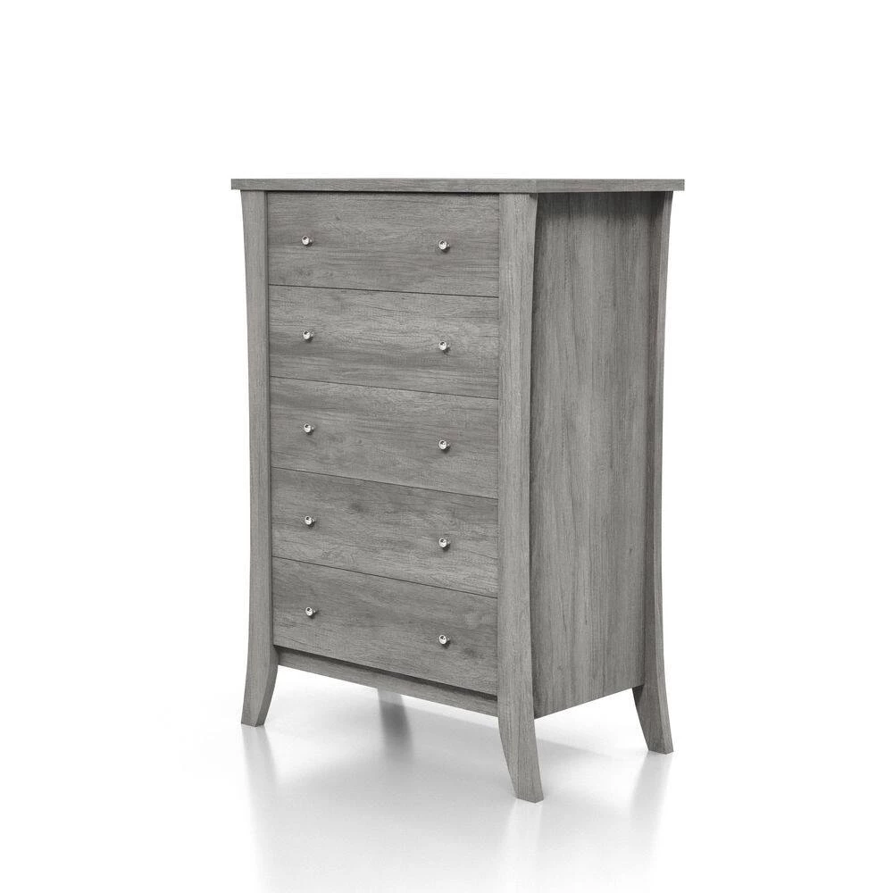 Amberdahl 5-Drawer Vintage Gray Oak Dresser (43.5 in. H X 31.65 in. W X 17.28 in. D) by Furniture of America 6 Amberdahl 5-Drawer Vintage Gray Oak Dresser (43.5 in. H X 31.65 in. W X 17.28 in. D) by Furniture of America - Image 6