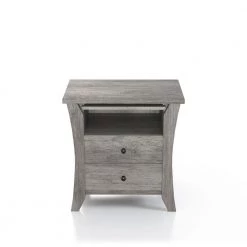 Cloveryl 3-Drawer Vintage Gray Oak Nightstand (24.33 in. H X 23.62 in. W X 16.08 in. D) by Furniture of America