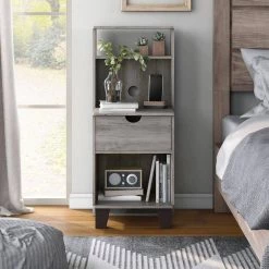 Siletz 1-Drawer Vintage Gray Oak Nightstand (36.61 in. H X 15.75 in. W X 15.75 in. D) by Furniture of America 19 Siletz 1-Drawer Vintage Gray Oak Nightstand (36.61 in. H X 15.75 in. W X 15.75 in. D) by Furniture of America -Furniture of America Sales Store vintage gray oak furniture of america nightstands ynj 2166c35 31 1000