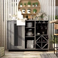 Blisston Vintage Gray Oak Buffet with Adjustable Shelf by Furniture of America -Furniture of America Sales Store vintage gray oak furniture of america sideboards buffet tables hfw 2073c35 31 1000