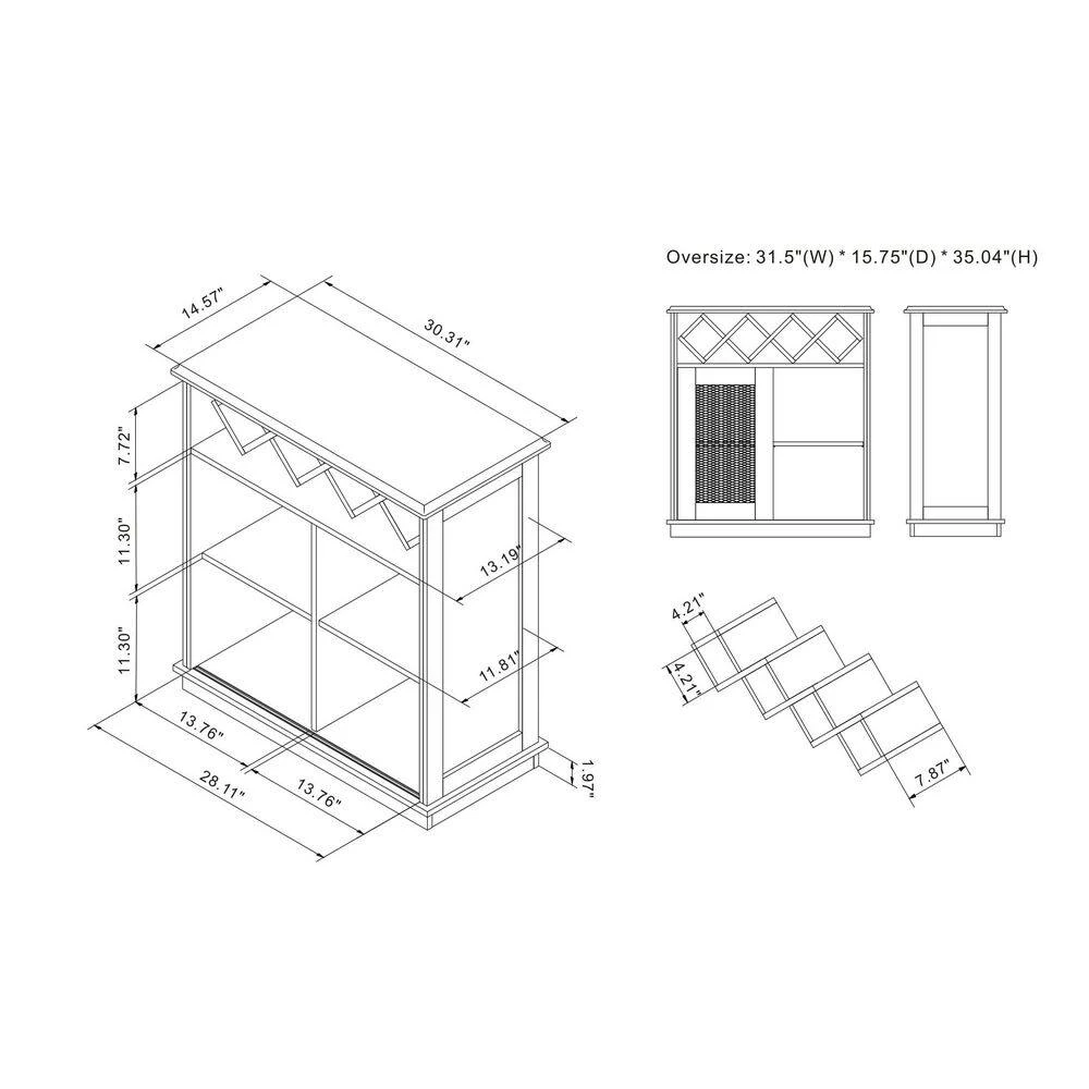 Drandorf Vintage Gray Oak Buffet with 2-Shelves by Furniture of America 6 Drandorf Vintage Gray Oak Buffet with 2-Shelves by Furniture of America - Image 6