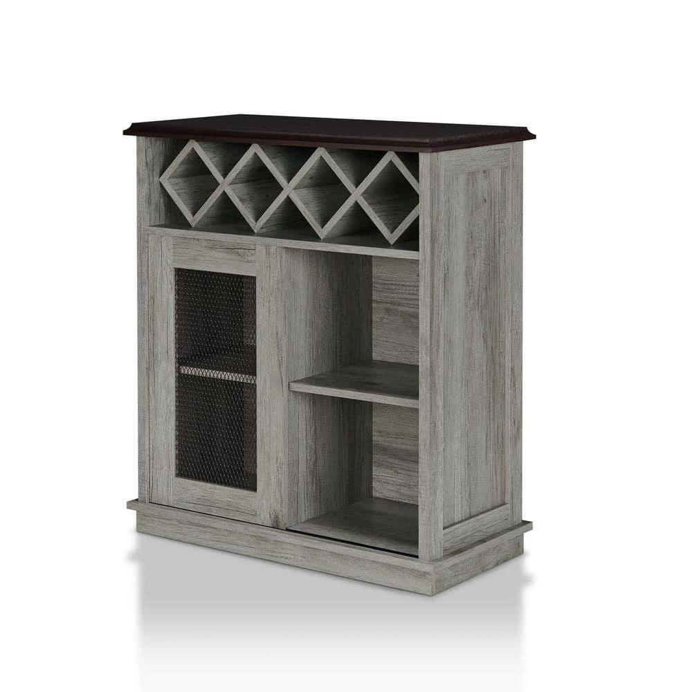 Drandorf Vintage Gray Oak Buffet with 2-Shelves by Furniture of America 2 Drandorf Vintage Gray Oak Buffet with 2-Shelves by Furniture of America - Image 2