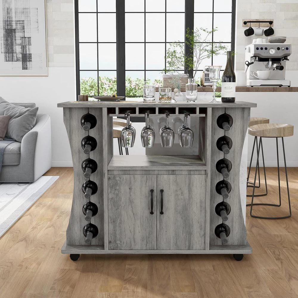 Draina Vintage Gray Oak Buffet with One Shelf by Furniture of America 3 Draina Vintage Gray Oak Buffet with One Shelf by Furniture of America - Image 3