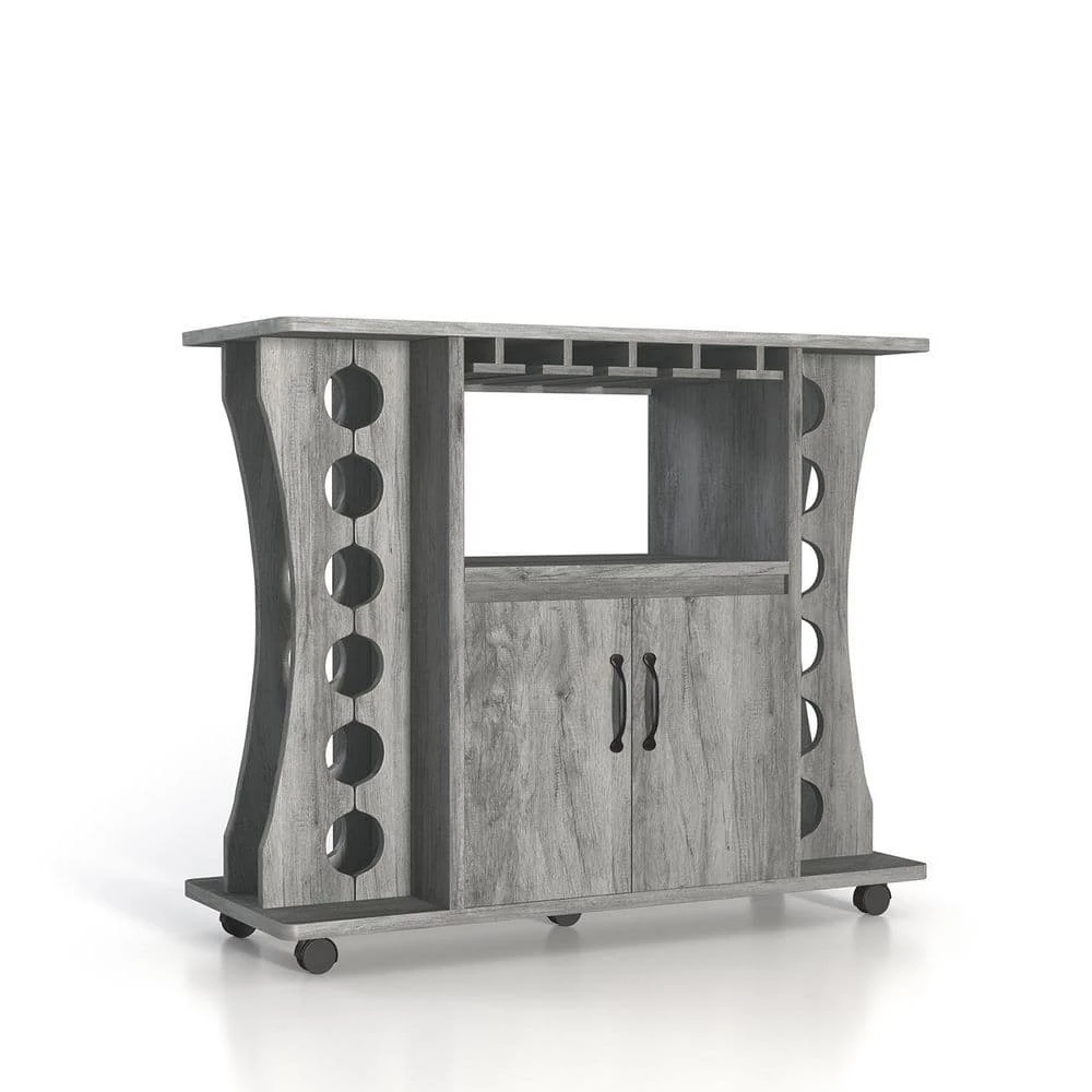 Draina Vintage Gray Oak Buffet with One Shelf by Furniture of America 1 Draina Vintage Gray Oak Buffet with One Shelf by Furniture of America