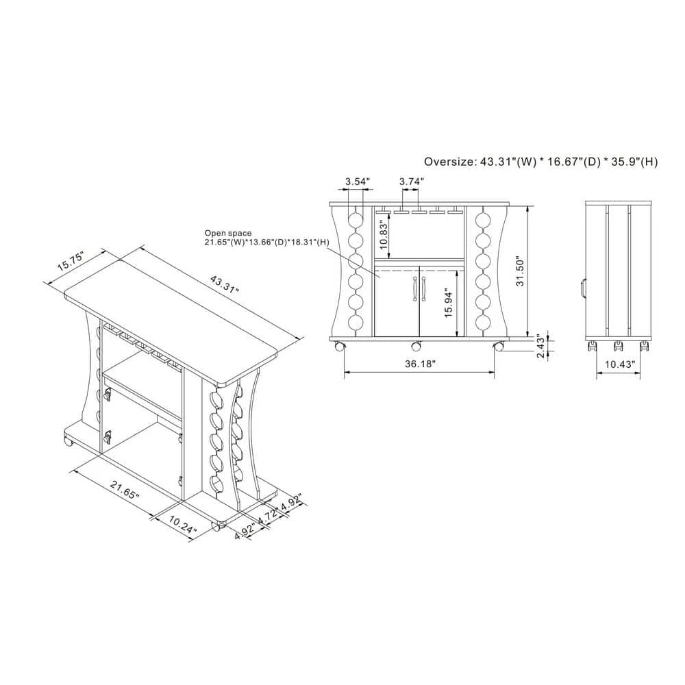 Draina Vintage Gray Oak Buffet with One Shelf by Furniture of America 13 Draina Vintage Gray Oak Buffet with One Shelf by Furniture of America - Image 13